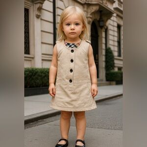 Burberry Children Sleeveless Heritage Overall A Line Dress School Wear
